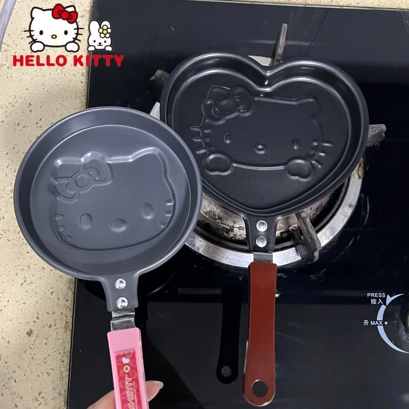 Kawaii مرحبا كيتي سانريو أنيمي الكعك وعاء الكرتون التخييم الإفطار الطبخ غير عصا مقلاة تجهيزات المطابخ