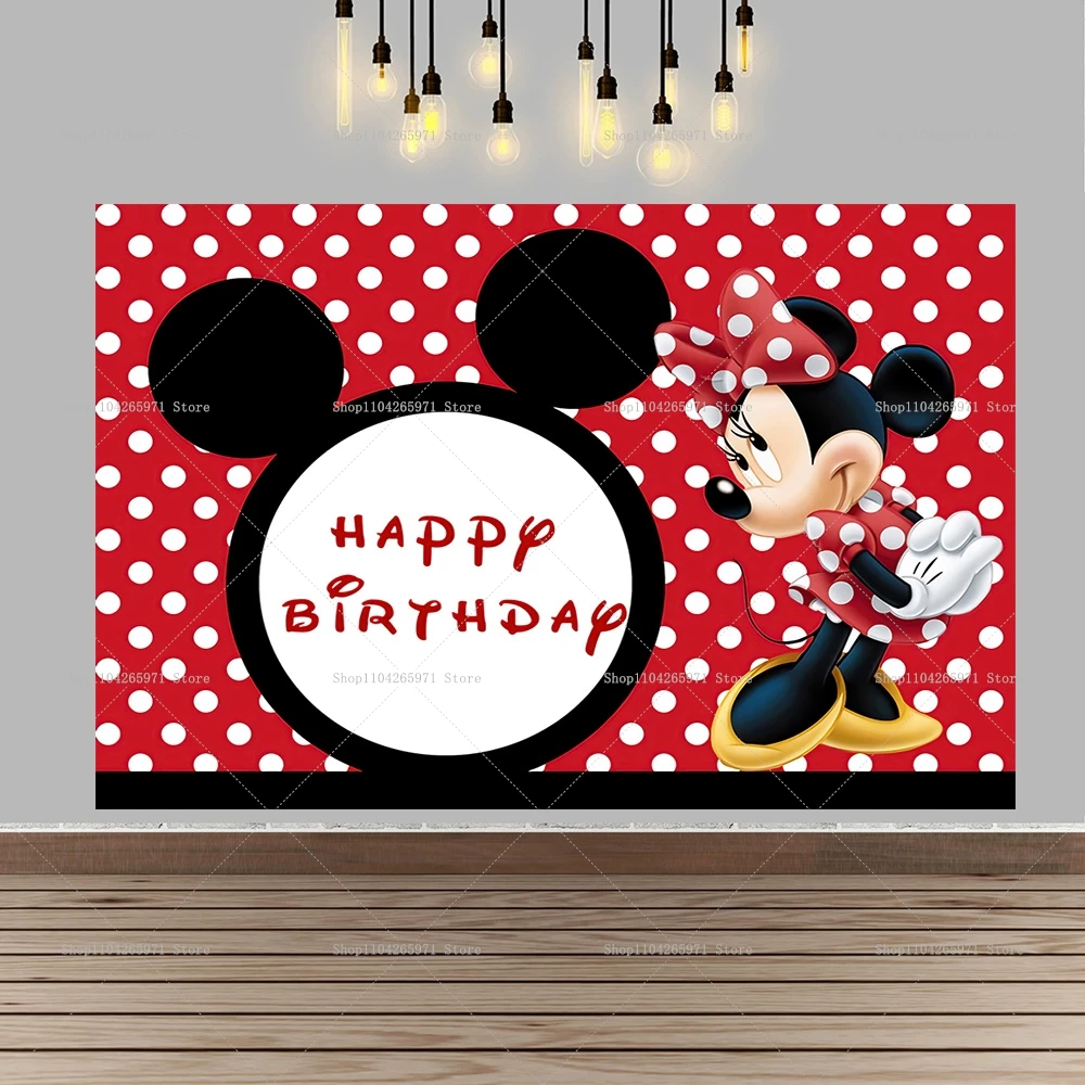 Fondo de Pantalla con Dibujos Animados de Mickey y Minnie Mouse, Tema Clásico y Encantador de Ratones, Decoración para Fiestas de Cumpleaños Infantiles, Accesorios para Fotos