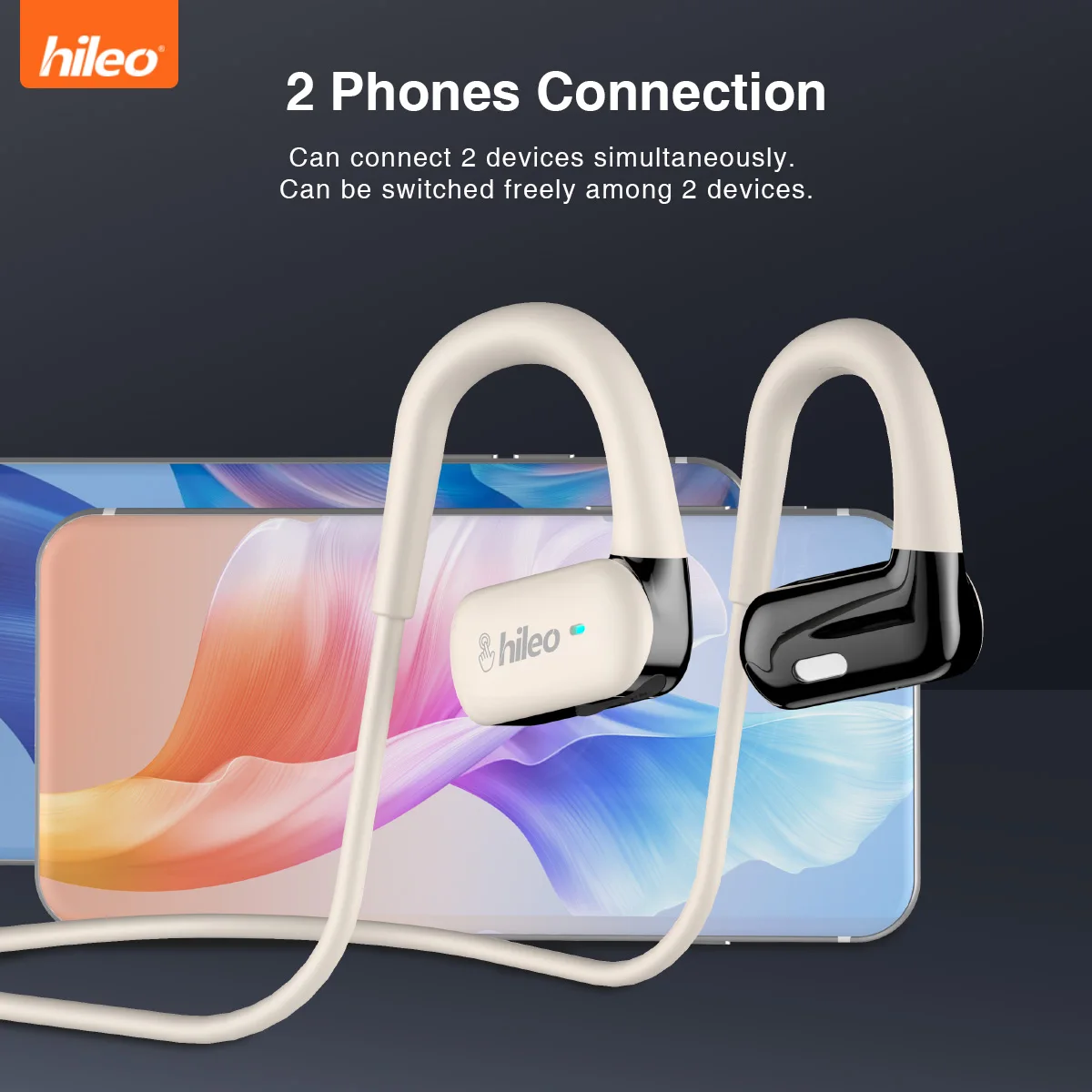 Hileo Hi77 Bluetooth Headset Wireless Headphones Bluetooth 5.4 Hifi Stereo Earphones Sports Waterproof Noise Reductio Earbuds