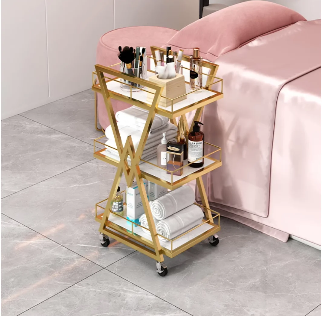 

High end beauty salon exclusive small cart, internet famous nail art storage rack, tool cart