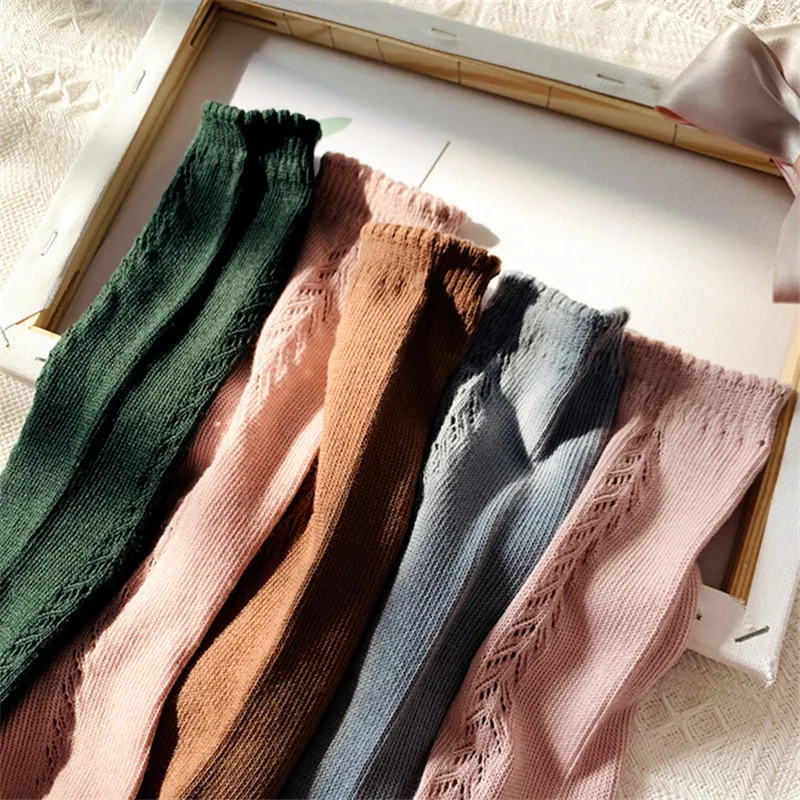 جوارب عالية للركبة للفتيان والفتيات ، شبكة قطنية ، تنفس ، ناعم ، لطيف ، طويل ، حديث الولادة ، طفل ، 1-8 سنوات #3