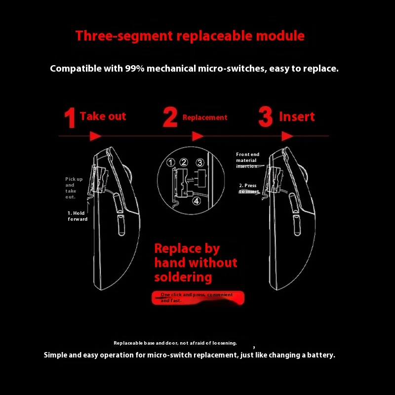 Incott G23V2 SE/G23V2 Pro Woda ماوس مزدوج الوضع PAW3395 ماوس ألعاب لاسلكي عمر بطارية طويل خفيف الوزن ألعاب الكمبيوتر الفئران مخصص #5