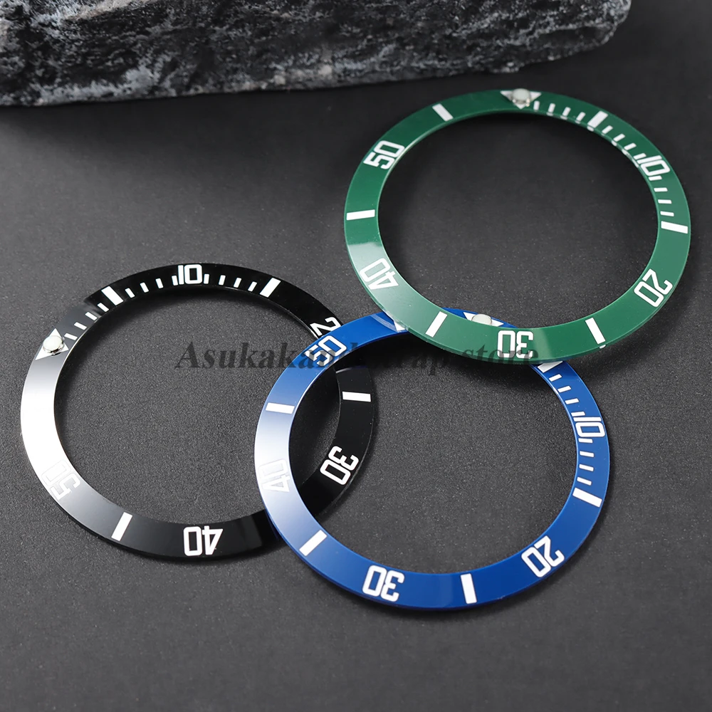 38 مللي متر سبائك السيراميك ساعة الحافة إدراج حلقة المنحدر ل رولكس صالح 40 مللي متر ساعة حافظة NH35 NH34 GMT الغوص الرجال ساعة جزء الملحقات