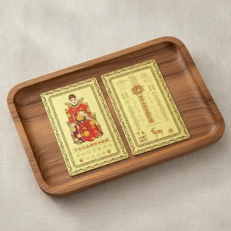 2027 Tai Sui Feng Shui Prayer Gold Card 1Pcs Exorcism Protection  for Career Blessing Lucky Gift