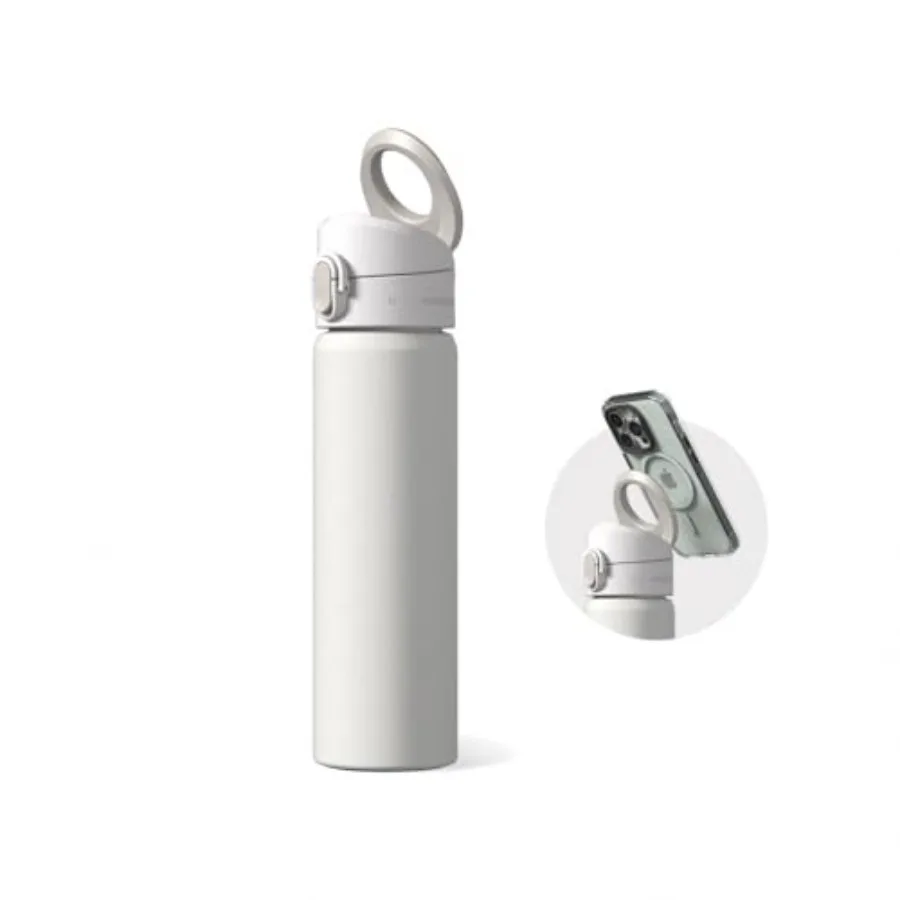 

AquaStand Magnetic Bottle Round Mouth Stainless Steel Insulated Water Bottle, Sport Bottle with MagSafe Compatible Handle, Trip