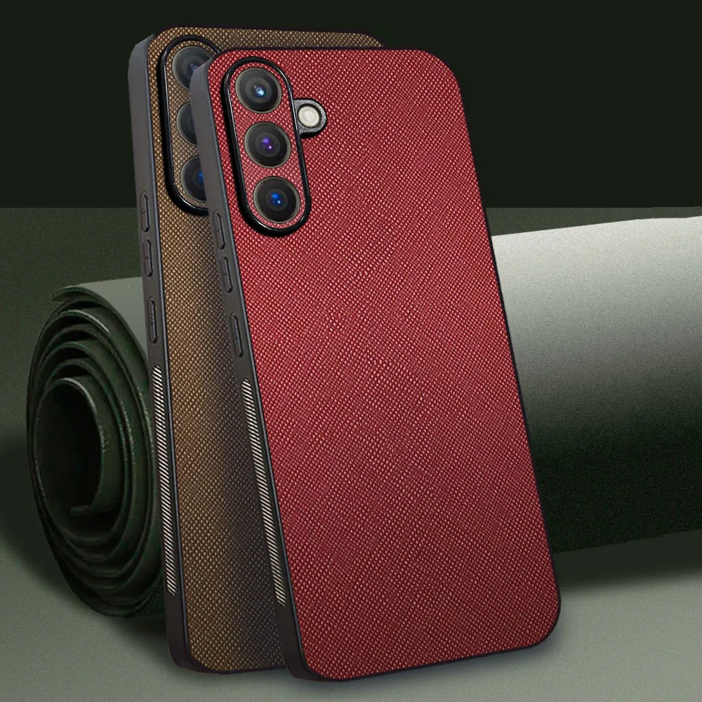 PU Leather Case For Samsung Galaxy F16 Luxury Cross Pattern Phone Back Cover For Samsung F16 Case