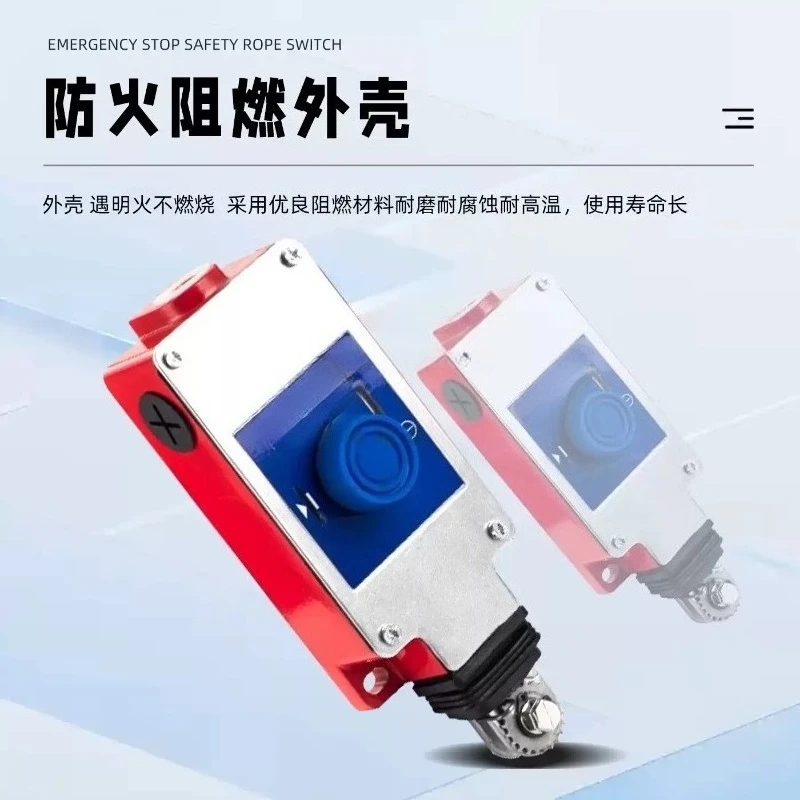 Rope Pull Emergency Stop Limit Switch 1NO 1NC Booted Button Fit XY2CH13250 XY2CH13270