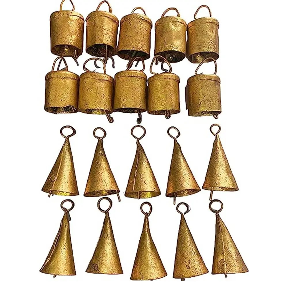 1PC Mini Gold Vintage Bell Indian Tin Bell Christmas Tree Artwork Decoration