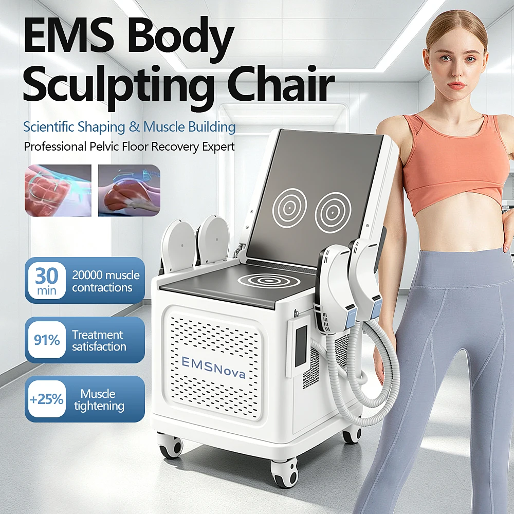 Multi Handle Electromagnetic Body Sculpting Machine With Pelvic Floor Chair Muscle Stimulator Fat Burning Postpartum Repair Salo
