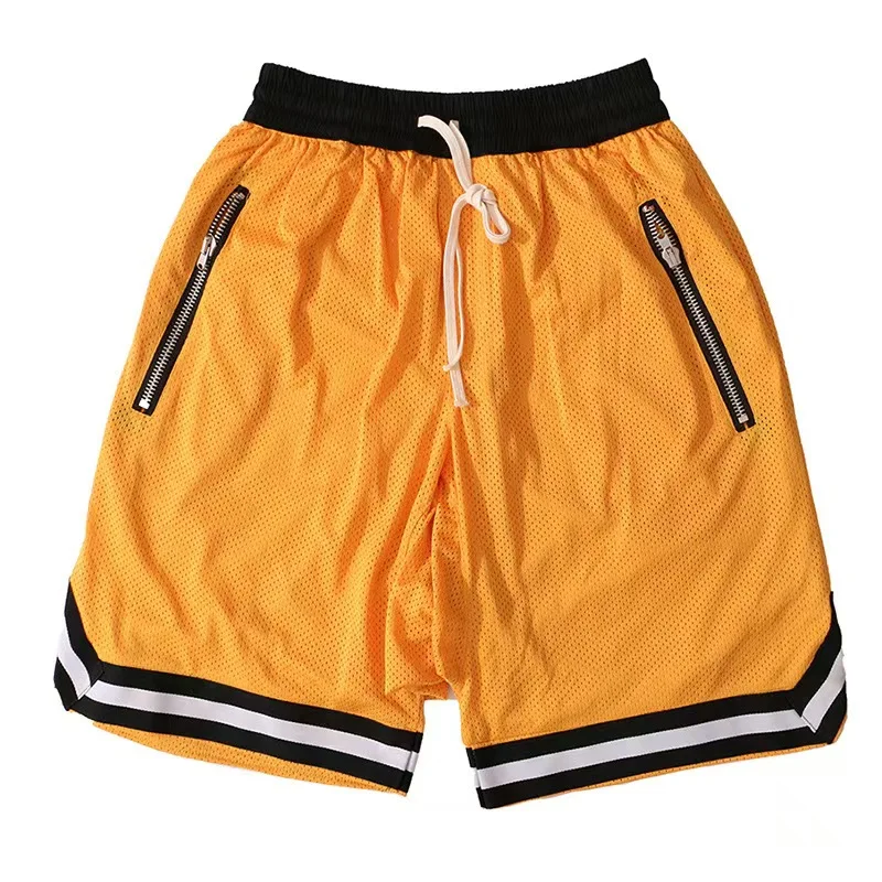 Basketball Zipper Pockets Shorts Outdoor Men Sporting Beaching Bottoms Soccer Traning Bodybuilding Breathable Gym Running Shorts
