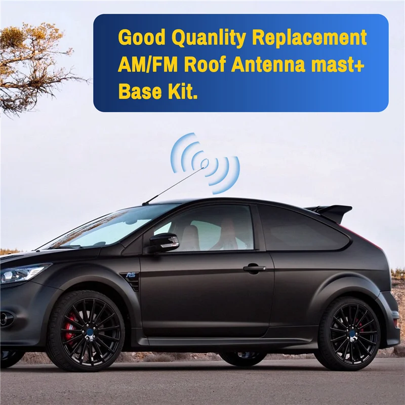 Antena de teto de rádio para carro A45F-AM/FM, mastro + kit base para modelos Ford Focus 2000-2007 XS8Z-18919-AA