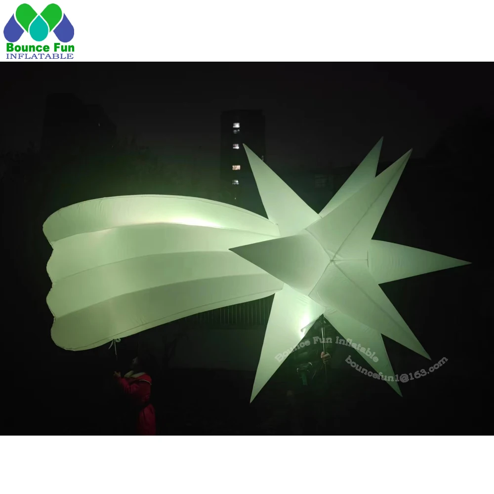 Giant Shooting Inflatable Star Costume With Led Lights Adults Walking Star Balloon Performance Costume For Parade Events