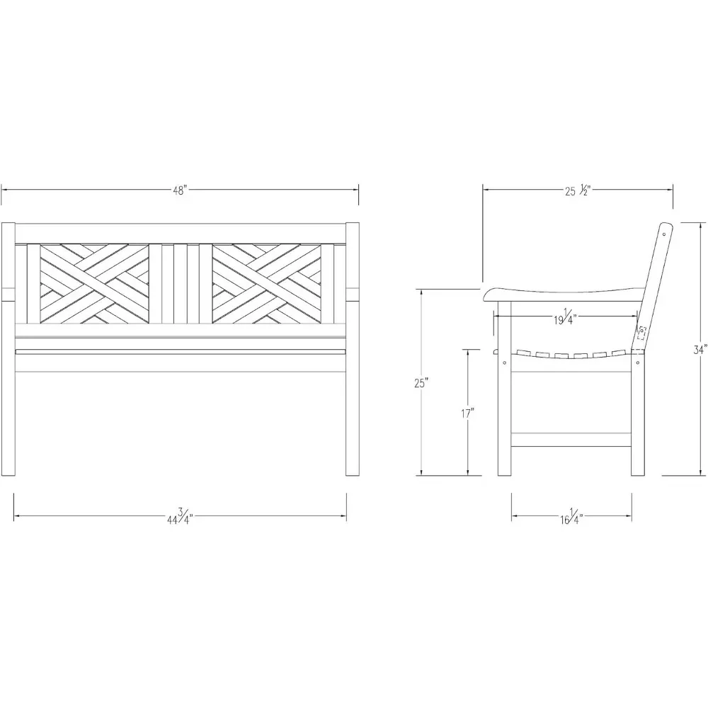 Banc de jardin d'extérieur gris patiné, utilisé pour les cours, les terrasses, les meubles de jardin, 4 pieds