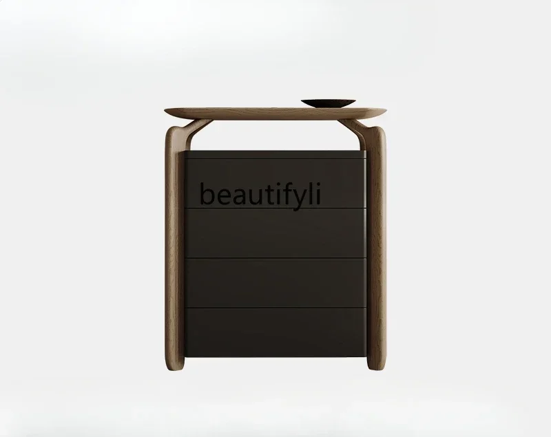 

LJYDesigner hollow four chest cabinet minimalist large capacity creative storage solid wood living room paint small apartme