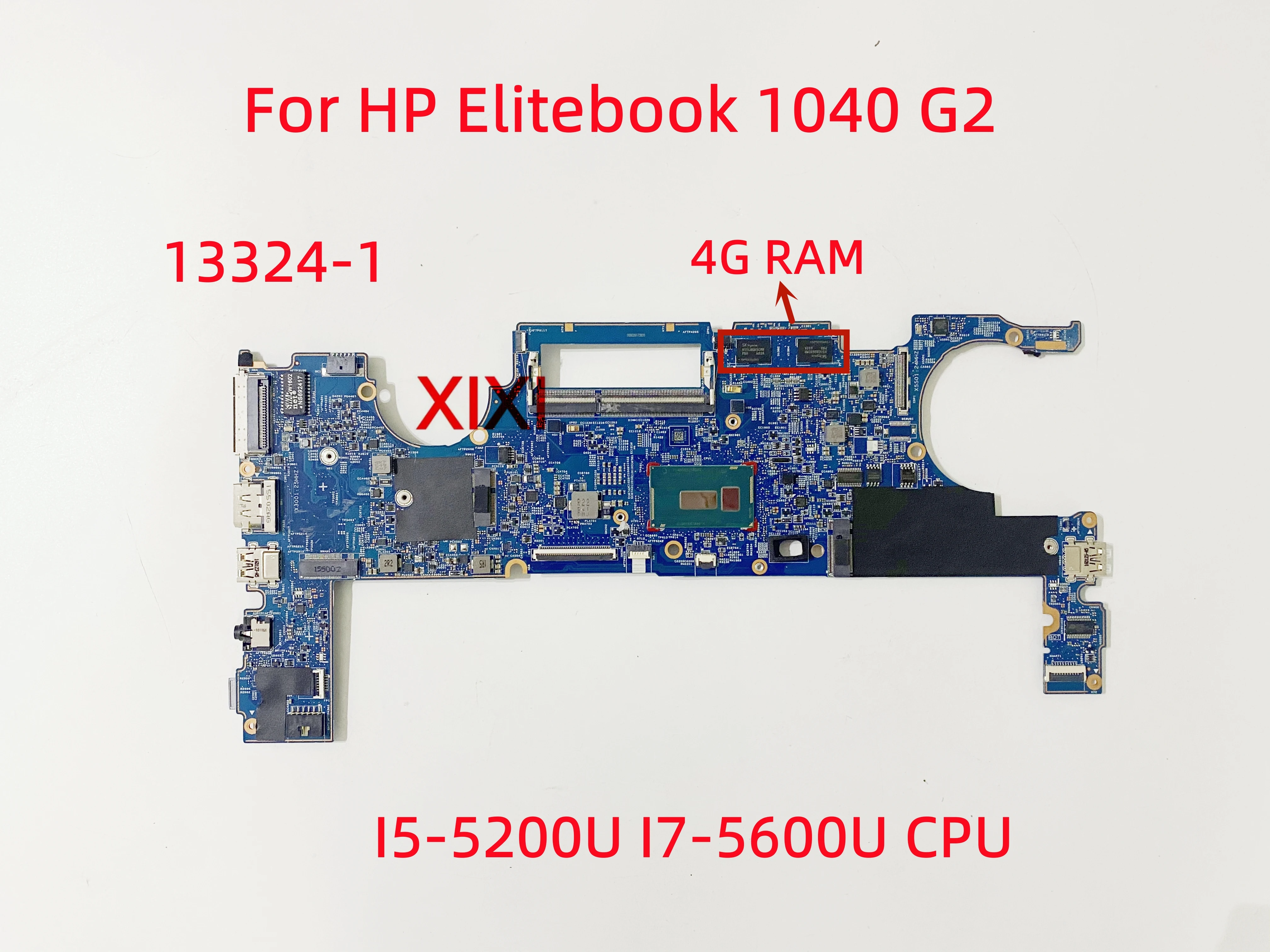 13324-1  For HP Elitebook 1040 G2  Laptop Motherboard With  I5-5200U I7-5600U CPU UMA  4G RAM 798520-601 100% Full Tested