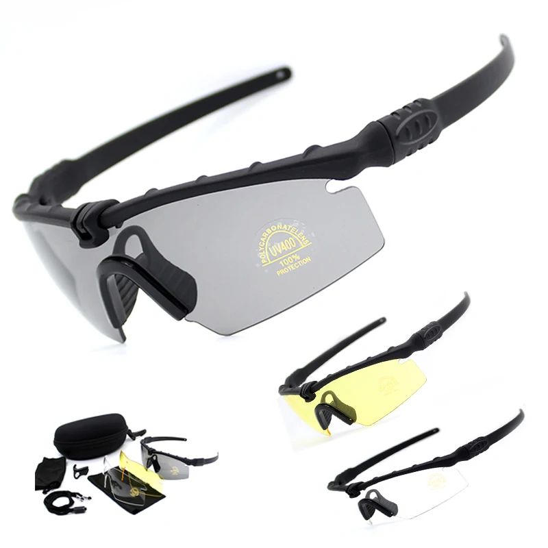 

Men Tactical Polarized Glasses 4 Lens Outdoor UV400 Protection Eyewear Airsoft Shooting Hunting Safety Glasses