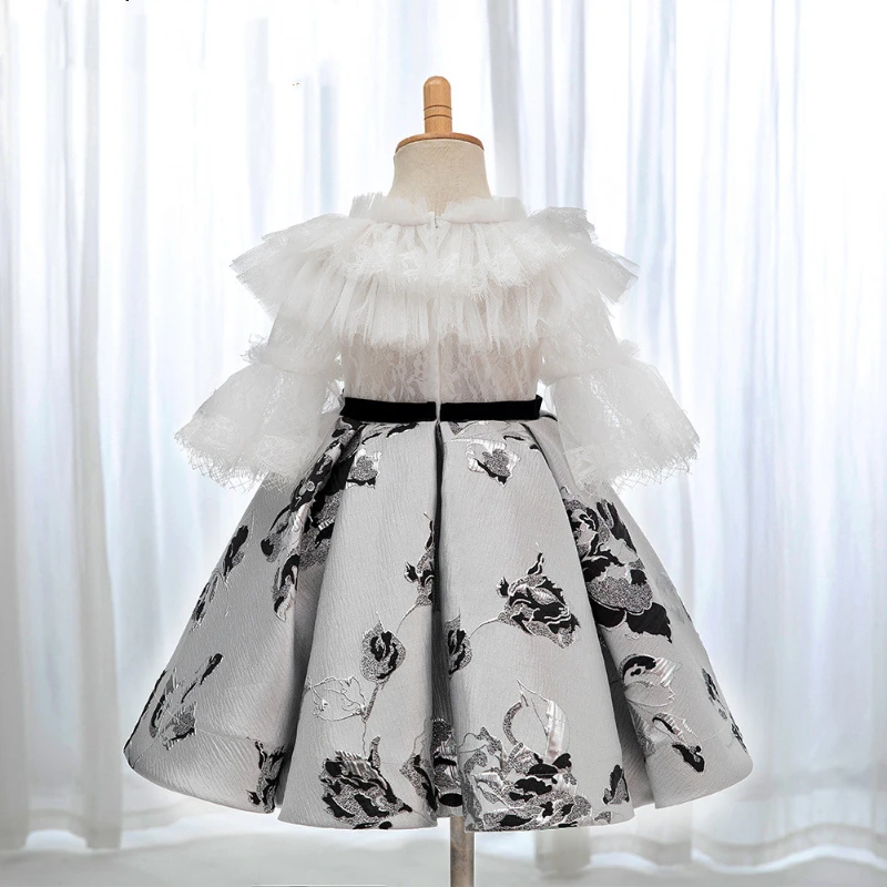 1st Birthday Baptism Princess Dress for Baby Girl Korean Outfit Children Luxury Vestidos Lolita Ball Gown Infant Kids Matching