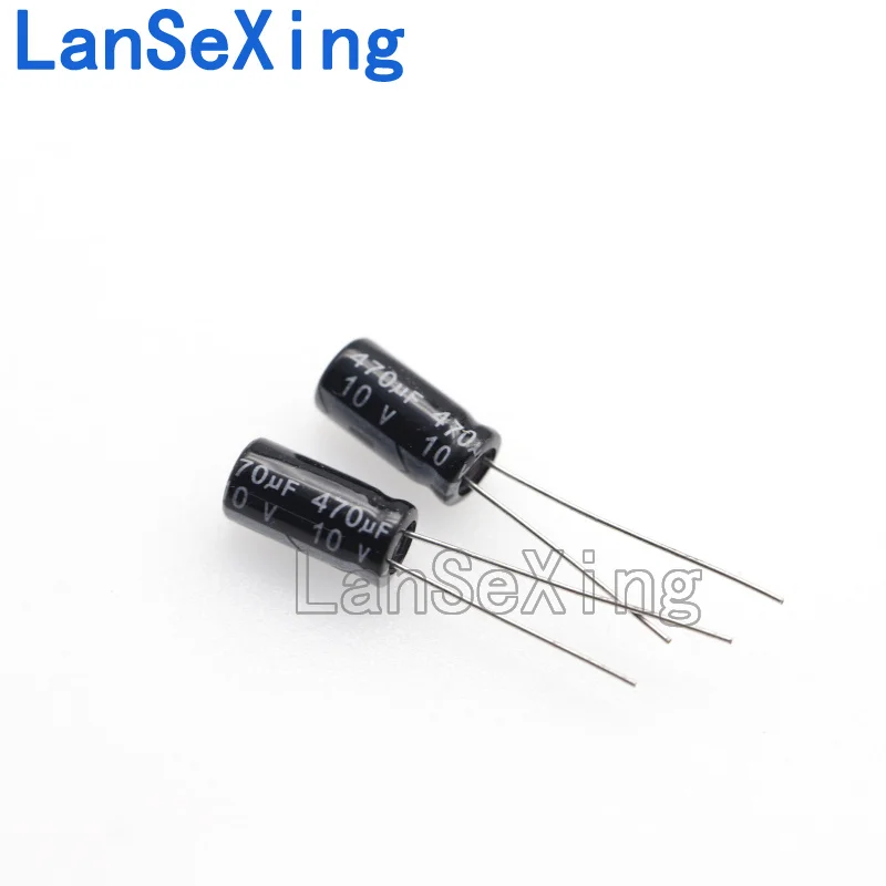 Capacitor eletrolítico do filtro do poder, alumínio, volume 6x12mm, 10V, 470UF, 10V470UF