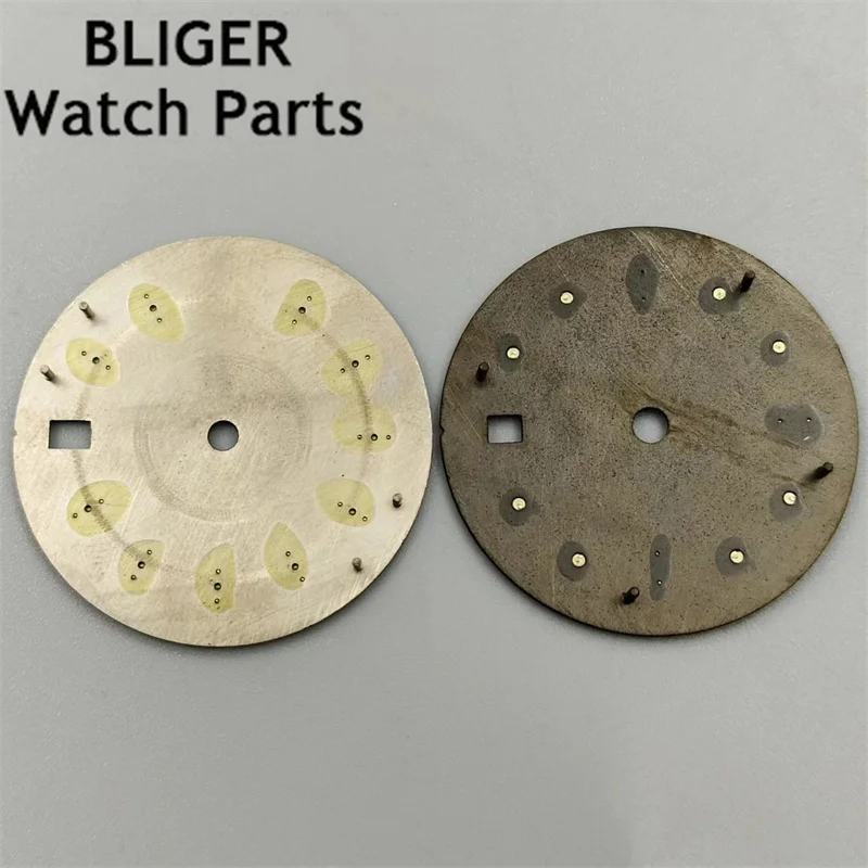 Bligger-照明Gmt markウォッチダイヤル、黒、白、赤、オレンジ、緑、青、nh34、nh35、mingzhu3804ムーブメント、29mmに適合