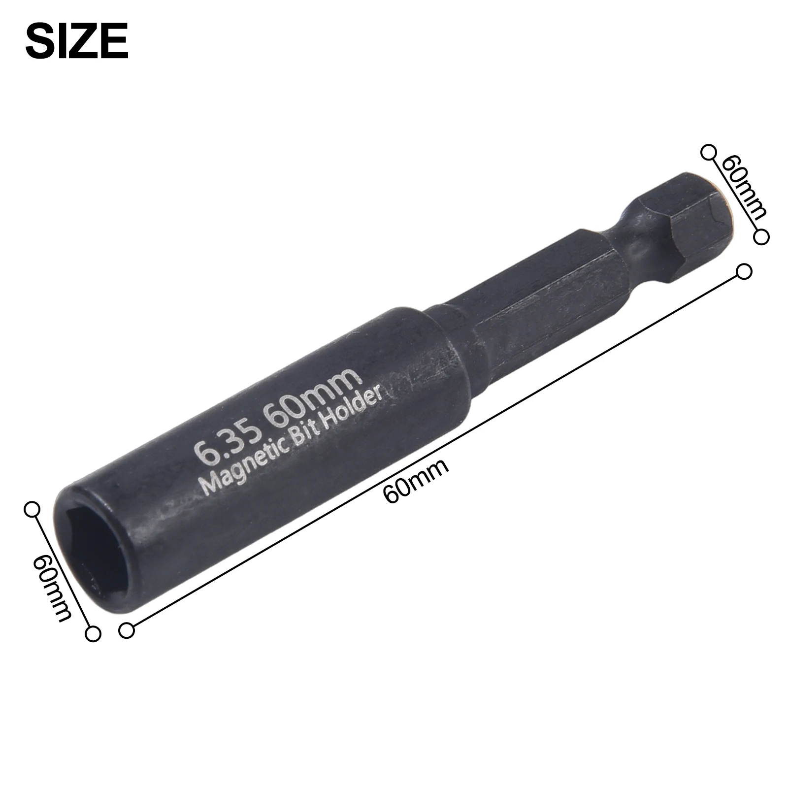 2pcs 1/4 Inch Head Extension Rod Screwdriver Magnetic Transfer Extension Rod 60-mm Hand Tool Household DIY Installation Part