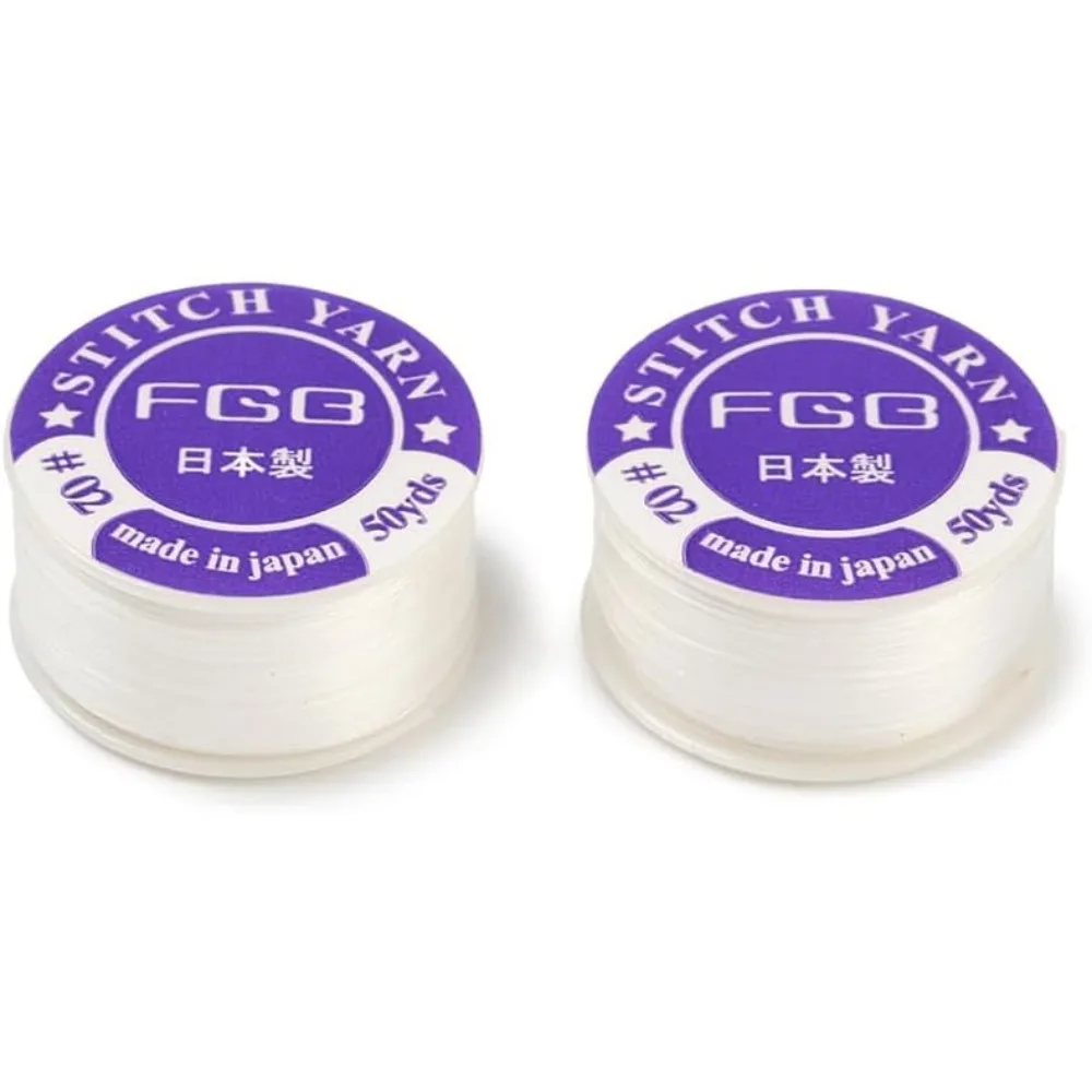 

100 Yards 2 Rolls 0.15mm Beading Thread Nylon Seed Bead Thread Invisible White Cord Sewing Nylon String for Leather