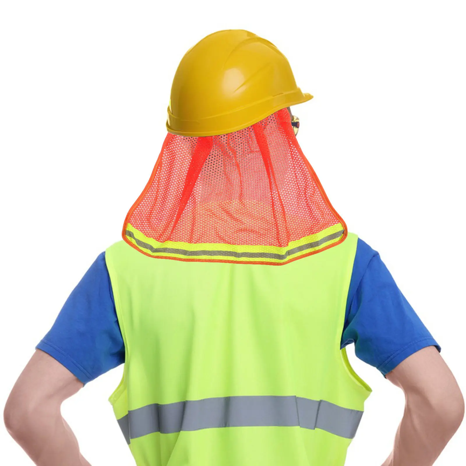 

Hard Hat Sun Shade with Extended Neck Flap and Mesh Fabric for Construction Sites Outdoor Work Safety Sun