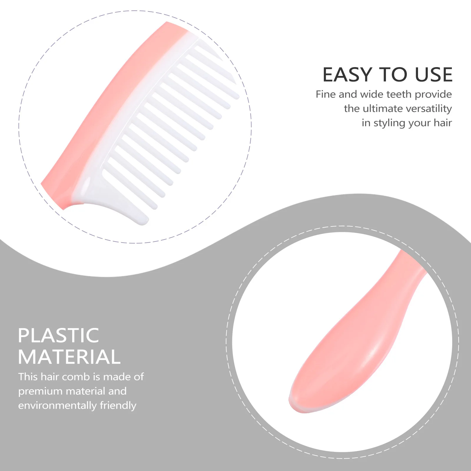 2 قطعة مشط واسع الأسنان غرامة الأسنان وفك تشابك الشعر تصفيف الشعر مشط مريح تدليك فروة الرأس مكافحة كسر الرطب الجاف الشعر أداة #6