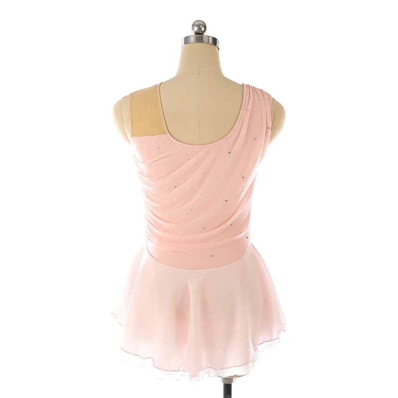 Figure Skating Performance Dress, Children's Adult Girls' Competition Grade Exam Skirt, Sleeveless view 6