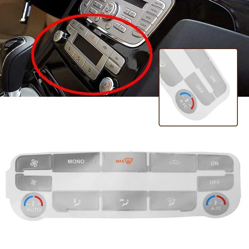 Autocollants de réparation de boutons pour Ford s-max, décalcomanies de contrôle de climatisation argentées, autocollants de remplacement pour intérieur d'automobile