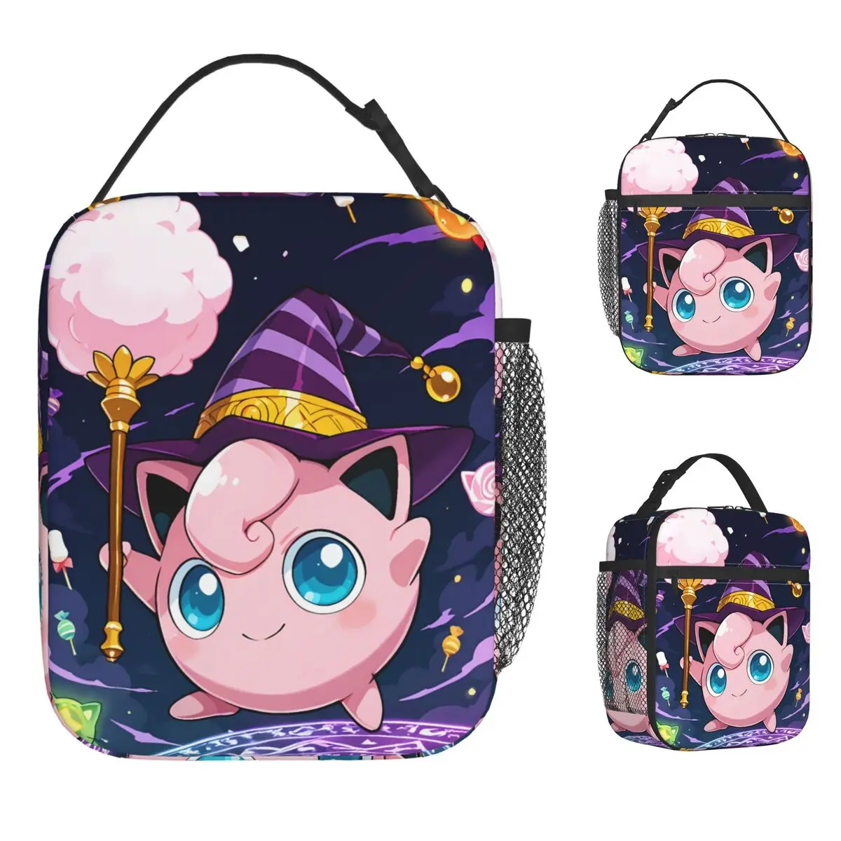 

Сумка для обеда Jigglypuff, портативный ланч-бокс на молнии, унисекс, для путешествий, с графическим дизайном, термосумка-холодильник, забавная водонепроницаемая термосумка-тоут