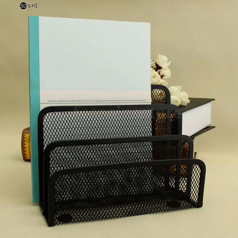 Mesh Bureau Organizer Bestand Opslag Map Houder Rack Metalen Papier Lade Kantoor
