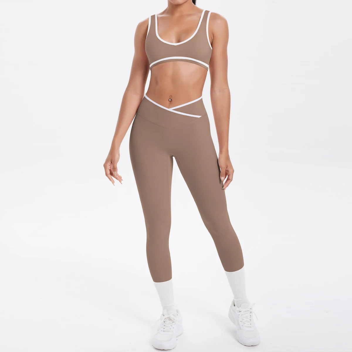 Damen-Sport-BH, Yoga-Hosen-Set, schnell trocknende Leggings, Fitness, Sport, Sommer, Yoga-Top, Push-Up, hoch taillierte Yoga-Sport-Leggings – Detail 27