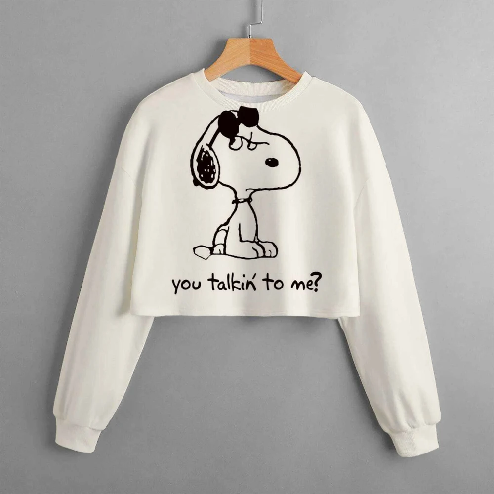 2024 New Fashion Girls Children's Hoodie Spring Children's Snoopy Children's Cartoon Anime Children's Printed lovely Pullover