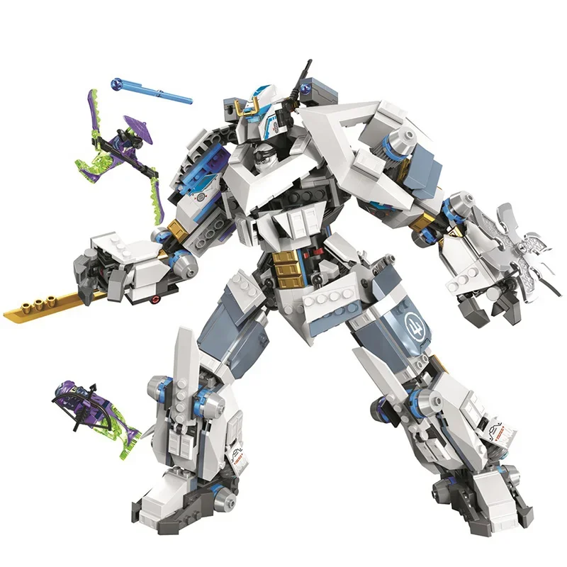 HOT TOY 781PCS LEGACY Series Zane's Titan Mech Battle Building Blocks 71738 Technical Bricks 5 Figures For Birthday  Gifts