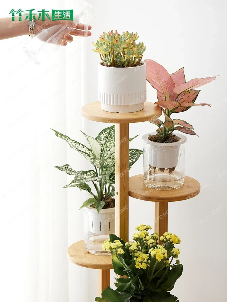 Flower Rack Storage Rack Balcony with Wheels Flower Rack Living Room Floor-Standing