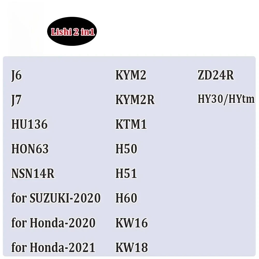 Lishi Tool 2 in1 ZD30 DAT12R HU71 SX9 HON77 YH65 HON42/41 for Ford2017 Ford2021 for HAIMA BAOJUN Dashuang Mahindra for BQ SB