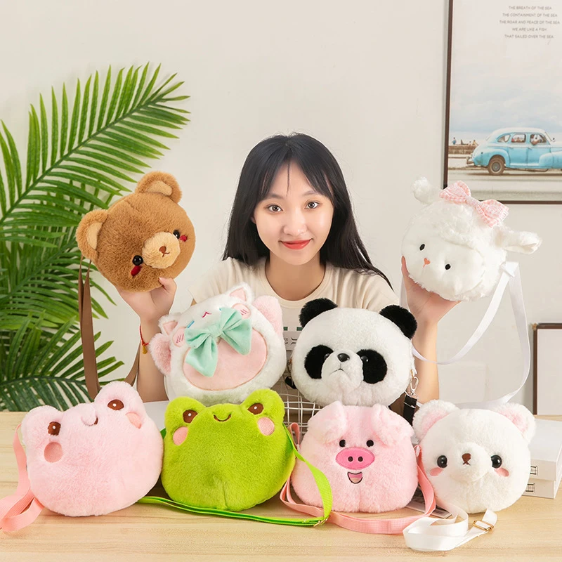 

Girl Crossbody Bags Animals Cartoon Kids Plush Coin Purse Women Handbag Bag Plush Doll Bag Single Shoulder Bag Children Bag