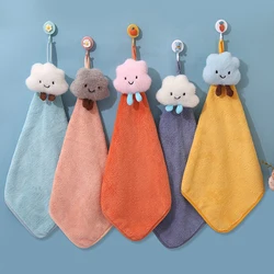 Cute Hand Towels for Kitchen Bathroom Coral Velvet Microfiber Soft Quick Dry Absorbent Cleaning Cloths Home Sauna Terry Towel