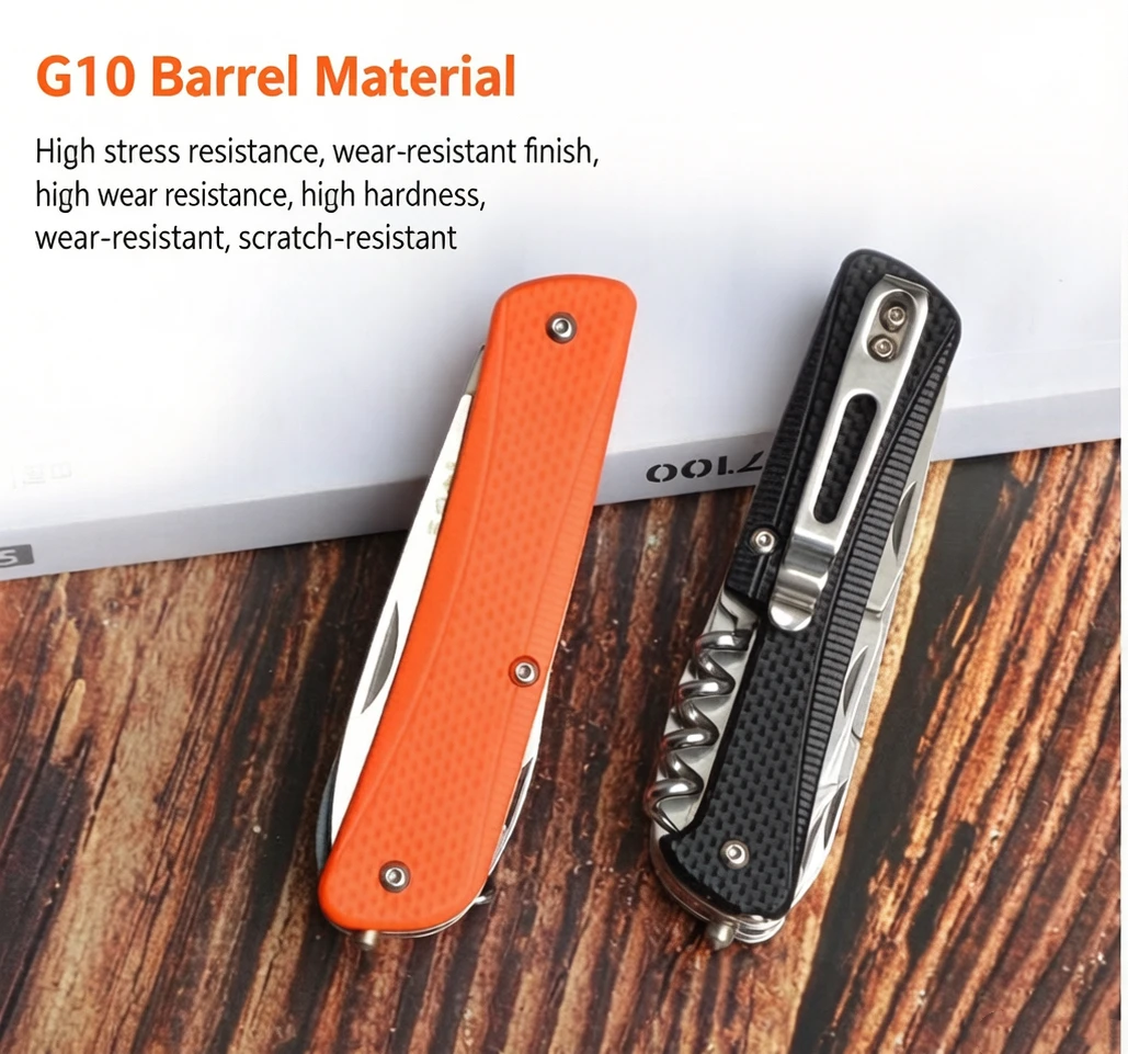 SANRENMU 18 IN 1 Tactical Folding Knife Multitool with Blade Camping Survival EDC Hiking Outdoor Equipment Carbon Fiber