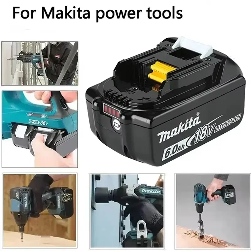 100% Original Makita 6.0Ah Battery Makita 18V Rechargeable Battery for BL1830B BL1850B BL1850 BL1840 BL1860 Makita Tool Battery