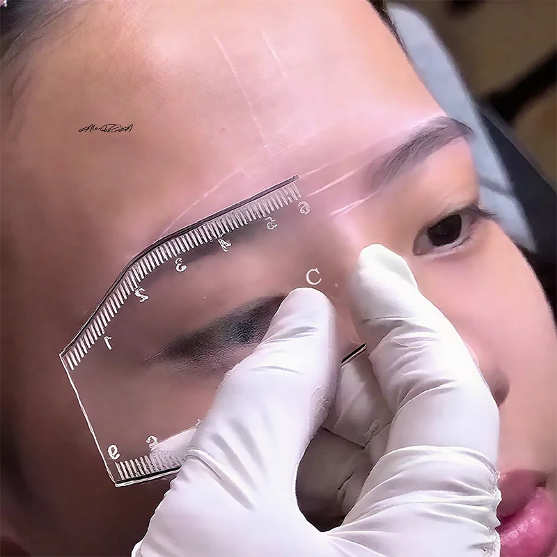 5 قطع من استنسل تشكيل الحواجب المحمول المتين، مجموعة مسطرة تصميم الحواجب الفورية - هدية للرسم والتشكيل لأدوات مكياج التجميل