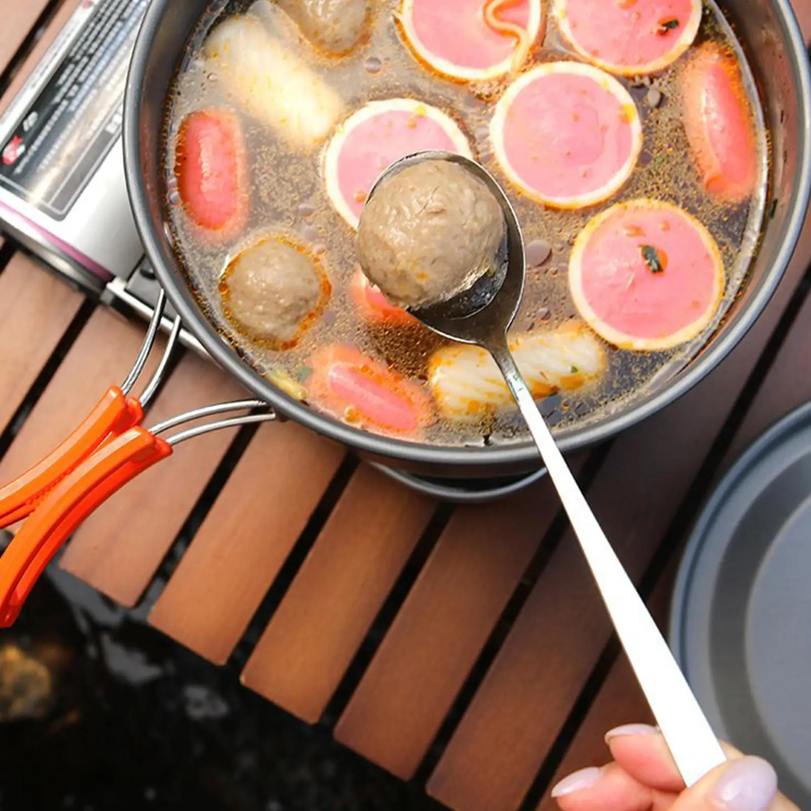 مقالي التخييم للطبخ شقة صينية عموم التخييم سبائك الألومنيوم طلاء غير عصا الحفر الغليان الطبخ مقلاة للخارجية #2