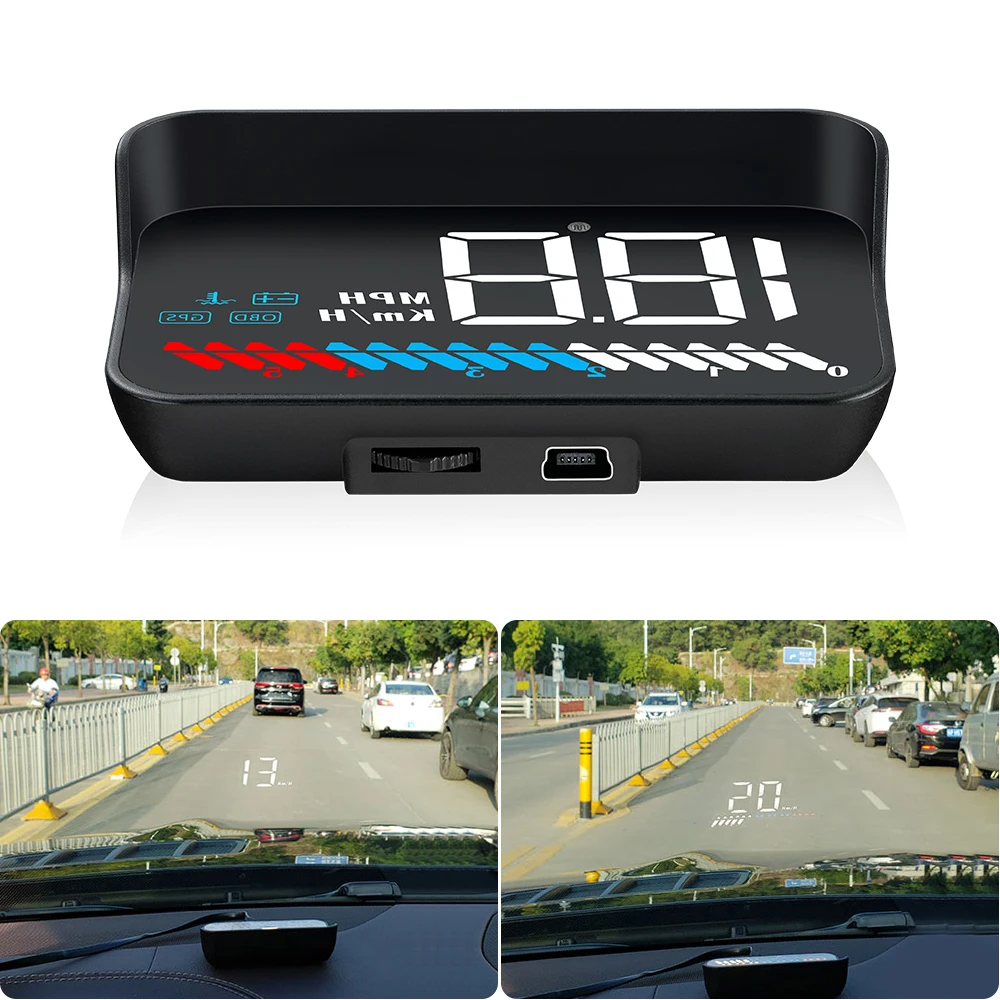 3.5 Inch M7 GPS OBD2 LED Head up Display Speedometer HUD with Light Sensor and Alarm Auto Electronics