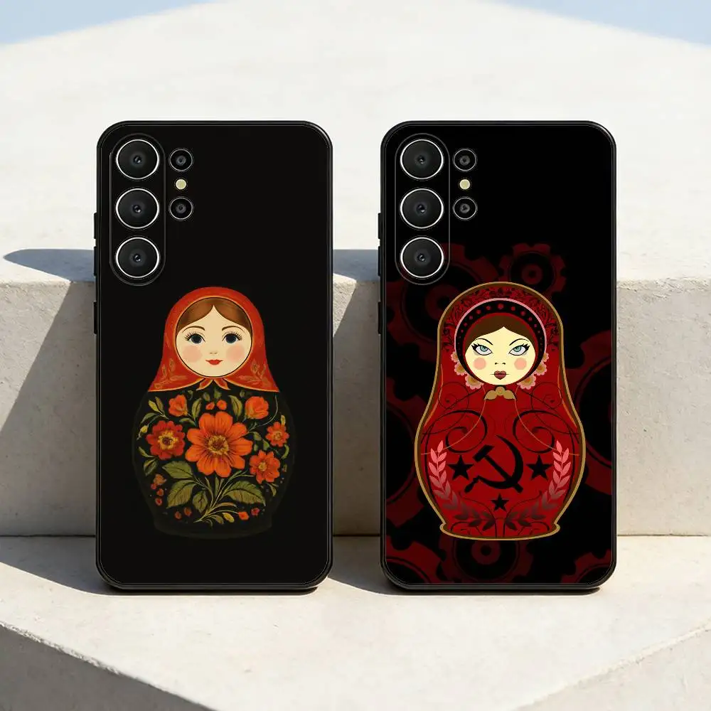 

Russian Dolls M-Matryoshka Phone Case For Samsung S26,S25,S24,S21,S22,S23,S30,Ultra,S20,FE,Lite,10,9,Black Cover