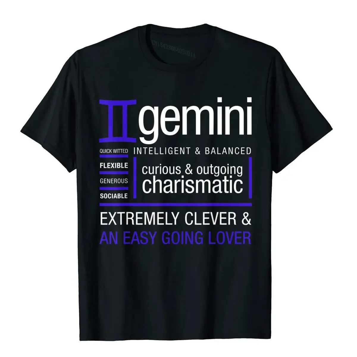 Gemini Sign Shirt Funny Astrological Zodiac Birthday Gift Top T-Shirts Tops Shirt Slim Fit Cotton Vintage Crazy Men