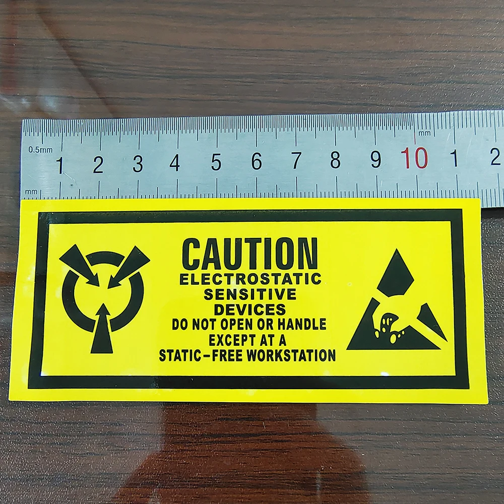 100 stücke Vorsicht statisch empfindliche Geräte Elektronik produkte Sicherheits warnschild statisch freier Workstation-Erinnerungs aufkleber – Detail 2