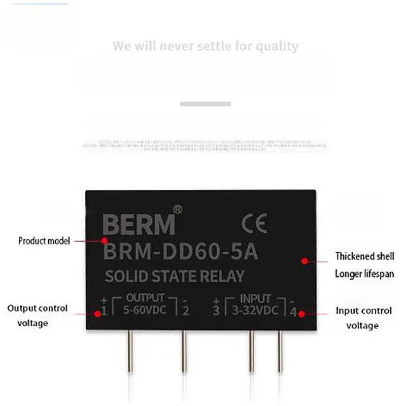 SSR solid-state relay DC-DC small pin PCB circuit board 5A DC control DC