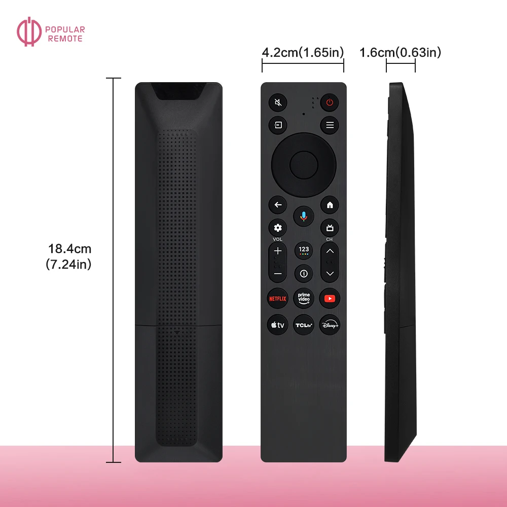 Pilot zdalnego sterowania RC923A FMB1 do telewizorów TCL Smart LED z funkcją sterowania głosowego, kompatybilny z telewizorami TCL Smart LED serii 65QM7K i 75QM6K. — zdjęcie produktu 5