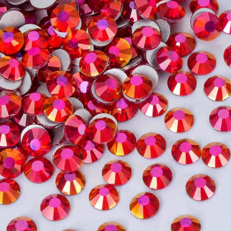 1440PCS SS6-30 Glass Red Golden Siam AB Nail Art Decorations Non Hotfix FlatBack Rhinestones Loose Stones Crystals  Strass New