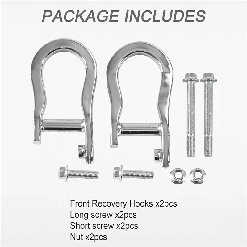

N26R-2Pcs Chrome Tow Hooks Trailer Hook Kit For GMC Silverado Sierra 1500 2007-2019 84072462